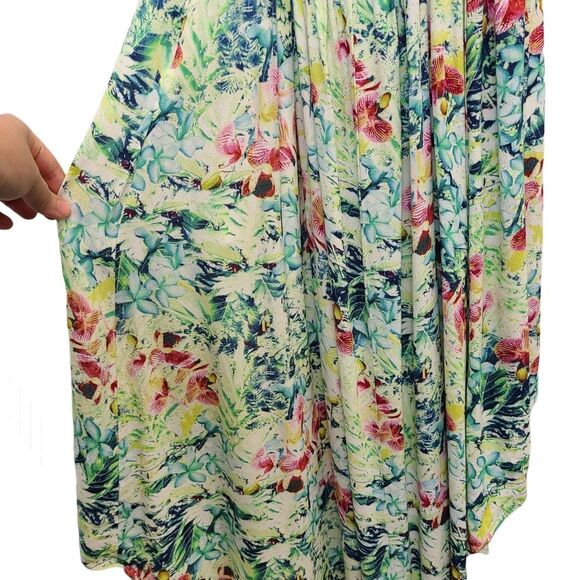 Forever 21 Exclusive Tropical High Low Back Cutout Dress S - Picture 9 of 16